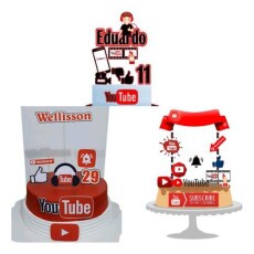 Arquivo De Corte Topo De Bolo - Youtube 3 Temas