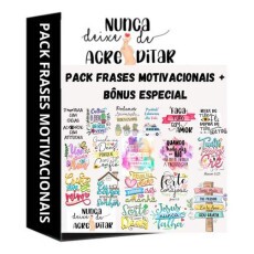 Kit Arquivos Digitais Frases Motivacionais Png - Lettering