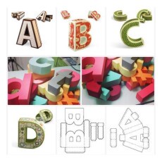 Letras Minsculas 3d Silhouette Moldes P/corte Arquivo