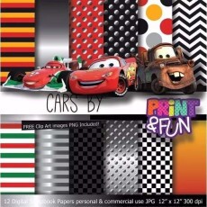 Kits Digitais Carros Disney Scrapbook Digital Png + Frames