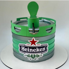 Arquivo topo de bolo Heineken Barril