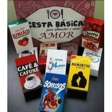 silhouette dia dos namorados - Caixa Cesta Basica