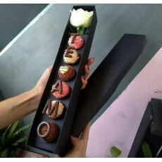 Arquivo de corte Caixa 6 doces e rosa em studio e PDF
