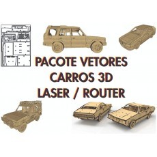 Pacote Vetores 3d Veiculos Pluze Corte Cnc Laser Router Mdf
