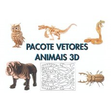 Pacote Arquivos Vetores Animais 3d Corte Cnc Laser Router