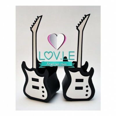 Arquivo De Corte Digital Caixa Guitarra Festa Rock Scrap