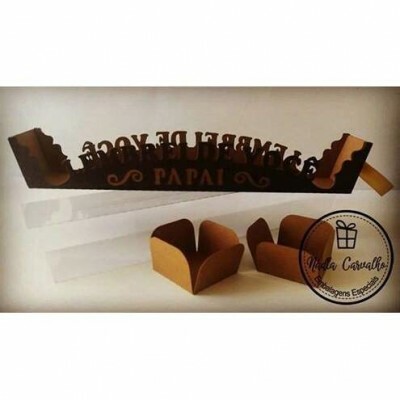 Caixa 6 Doces Papai Deslizante - Arquivo De Corte Silhouette