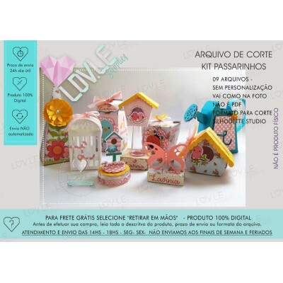 Arquivo De Corte Kit Scrap Festa Jardim Encantado Passarinho
