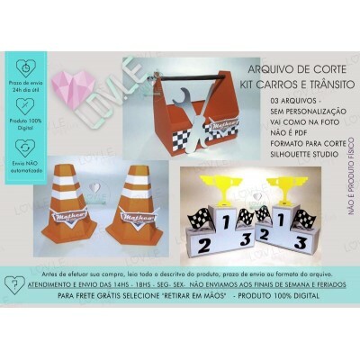 Arquivo De Corte Kit Scrap Festa Carros Trnsito