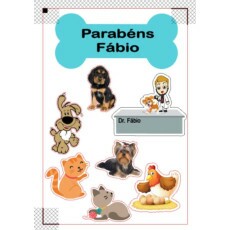 Topo De Bolo Veterinario - Arquivo De Corte Silhouette