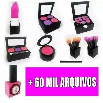 Make Maquiagem Beauty Arquivo De Corte Silhouette + Brindes