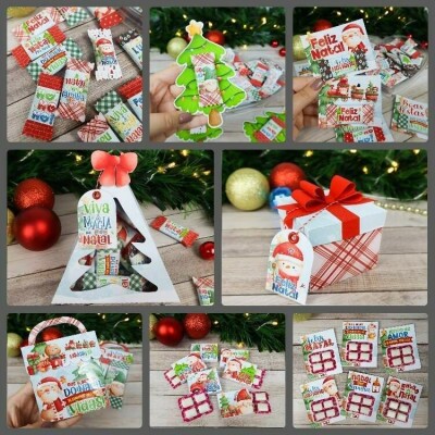 Arquivo De Corte -combo Mimos Natal 2022 - Chuvinha De Papel