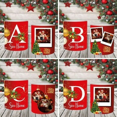 Natal - 26 Artes Em Png Para Canecas Com Fotos - Luxo!!!