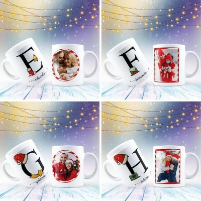 Natal - 26 Artes Em Corel Para Canecas Alfabeto E Foto