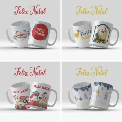 Natal - 15 Artes Em Corel E Png Pra Canecas De Natal
