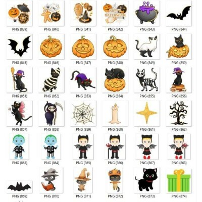 Kit Digital Halloween Dia Das Bruxas Scrapbook Arquivo Png