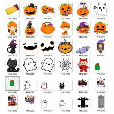Kit Digital Halloween Dia Das Bruxas Scrapbook Arquivo Png