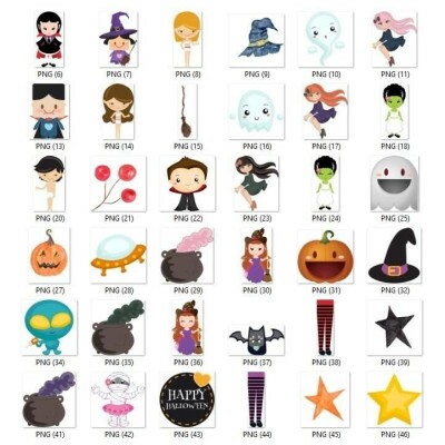 Kit Digital Halloween Dia Das Bruxas Scrapbook Arquivo Png
