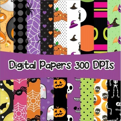 Kit Digital Halloween Dia Das Bruxas Scrapbook Arquivo Png