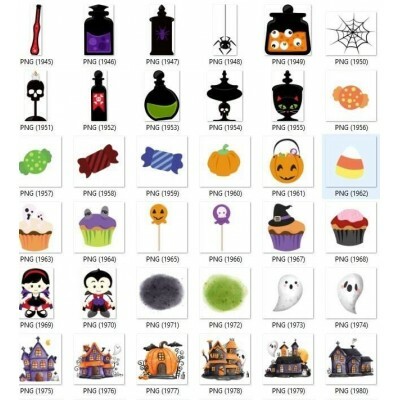 Kit Digital Halloween Dia Das Bruxas Scrapbook Arquivo Png