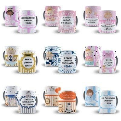 11 Arte Caneca Dindos Padrinho Arquivo Editvel Cdr + Png