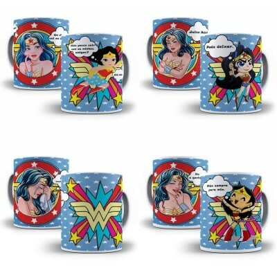 9 Arte Caneca Dia Das Mes Mulher Maravilha Editvel + Png