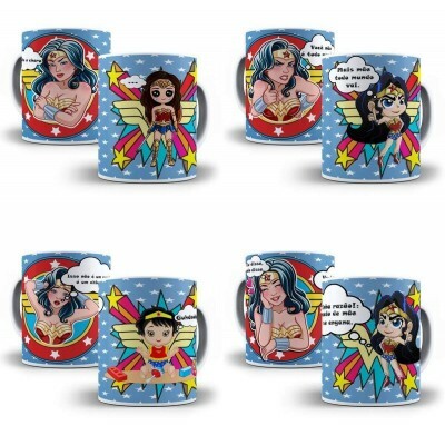 9 Arte Caneca Dia Das Mes Mulher Maravilha Editvel + Png