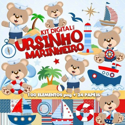 Kit Digital Ursinhos Marinheiros