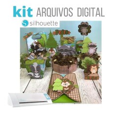Kit De Corte Silhouette Animais No Bosque