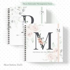Combo Arquivos Encadernao lbum Batismo Alfabeto Floral