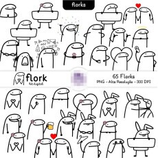 Super Pacote Bento Flork Memes Lettering Arquivos Png