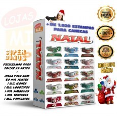 + De 1020 Estampas Artes Sublimao Canecas Natal Papai Noel