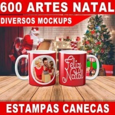 Pack 600 Artes Canecas Natal Papai Noel Sublimao