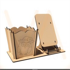 Vetor, Porta Caneta E Celular, Cnc Laser
