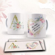 Artes Digitais Caneca Alfabeto Floral - 26 Artes