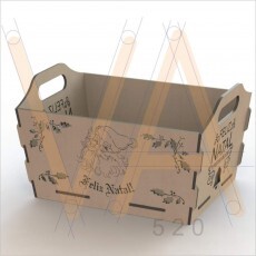 Vetor, Cesta/caixa De Natal, Cnc Laser