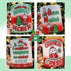 Pack Artes Estampas Flork Natal Papai Noel Canecas Mockup