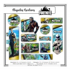 Arquivo De Corte Etiqueta Escolar Fortnite 2 Studio E Pdf