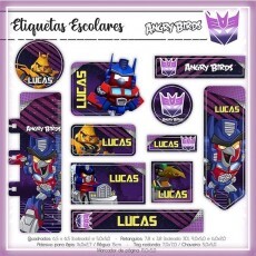 Arquivo De Corte Etiqueta Escolar Angry Birds 1 Studio/pdf