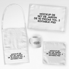 Mockup Set De Jardn 4 Piezas Editable Psd Sublimacin Vol.3