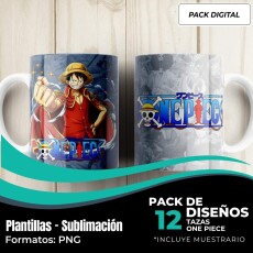 Diseos Plantillas Para Tazas One Piece Anime Sublimacin M4