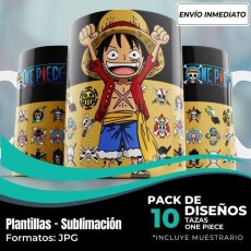 Diseos Plantillas Para Tazas One Piece Anime Sublimacin M2