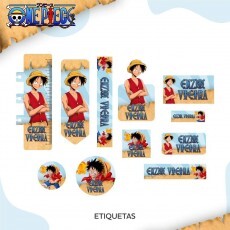 Etiqueta Escolar One Piece - Arquivo Digital
