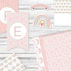 Kit Arco Iris +invitacin De Regalo. Editable. Cumpleaos