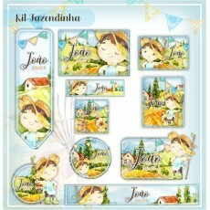kit etiqueta escolar FAZENDINHA