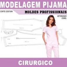 Modelagem Pijama Cirrgico Molde Digital Feminino Corel