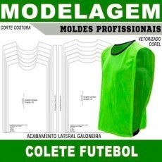 Modelagem Profissional Colete Futebol Moldes Corel