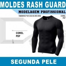 Moldes Profissionais Rash Guard Segunda Pele Adulto Corel