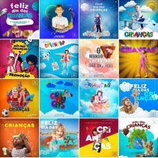 Pack 40 Artes Para Dia Das Crianas Editveis Psd + Png
