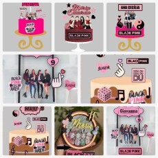 Arquivo De Corte Topo De Bolo - Black Pink - Combo